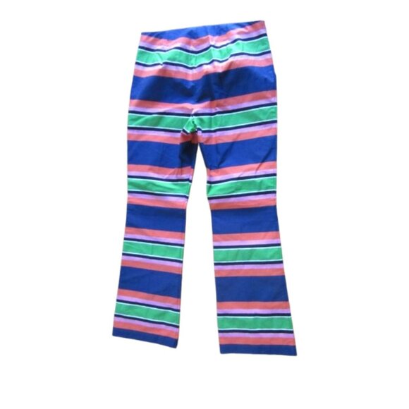 New w Tags, Trina Turk Stripe Cotton Flare Crop Pants Size 2 - Picture 5 of 6